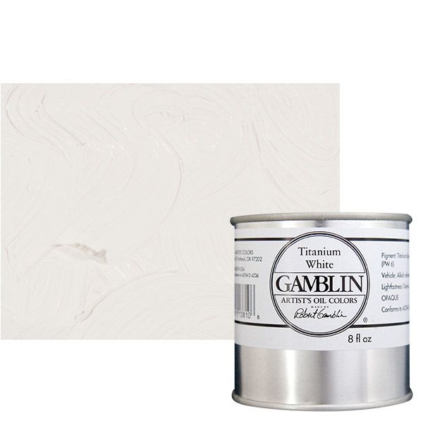 Gamblin Artist Grade Oil Color 8 oz - Titanium White