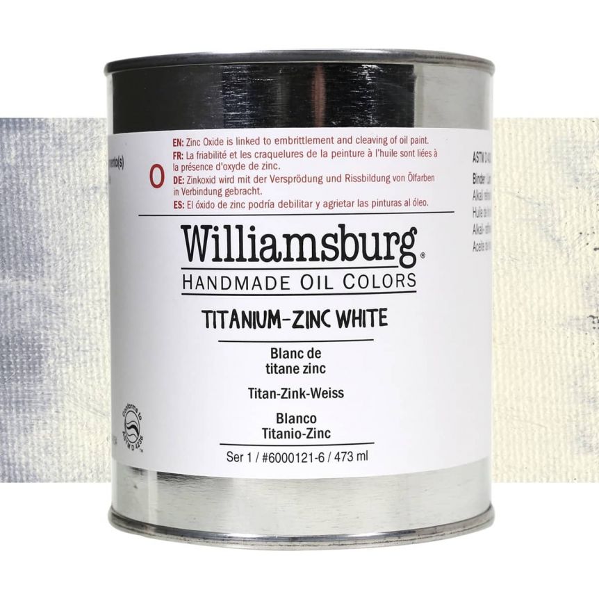 Williamsburg Handmade Oil Paint - Titanium-Zinc White, 473ml Can