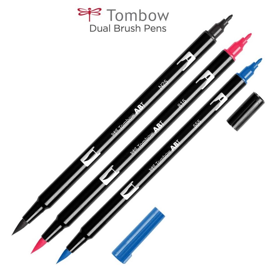Tombow Brush Markers Landscape Palette Brand New With Blender Pen, Full  Package of 10 Watercolor Brush Markers. 