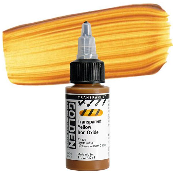 Golden Fluid Acrylic - Transparent Yellow Iron Oxide 4 oz.