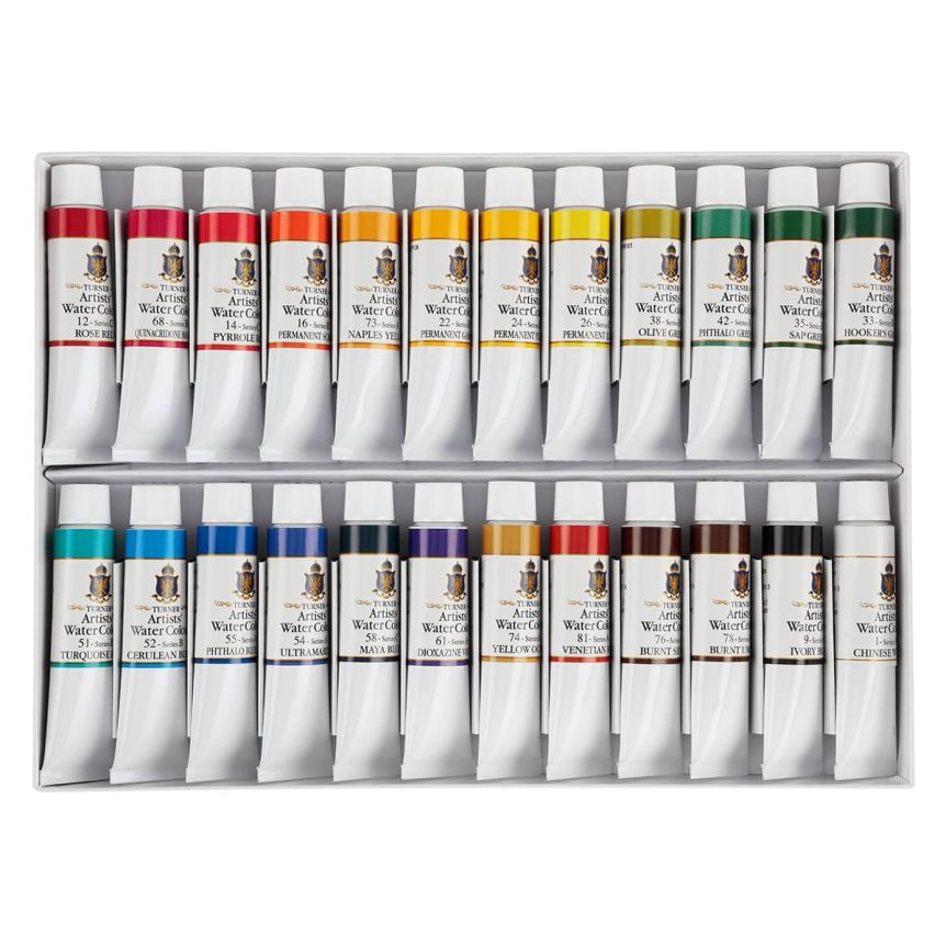 Watercolor Set of 24, 15ml Tubes - Finest pure pigments