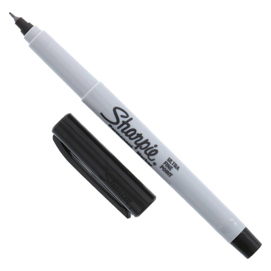 Sharpie Permanent Ultra-Fine Point Markers, Black, Pack Of 5