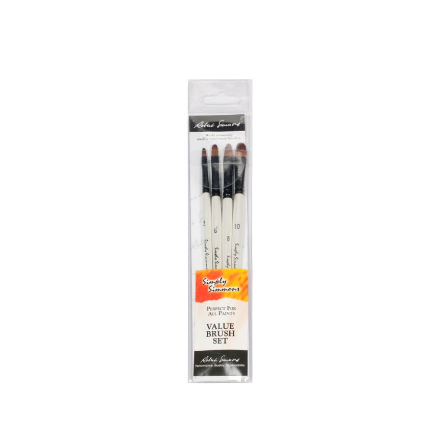 Simply Simmons Original Decorative Brushes Just Filberts Wallet 4-Pack