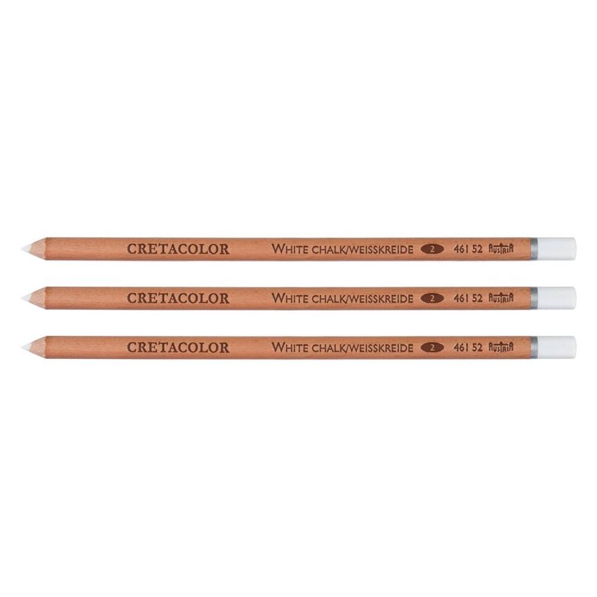 Cretacolor Chalk Pencil - White Soft, Pack of 3