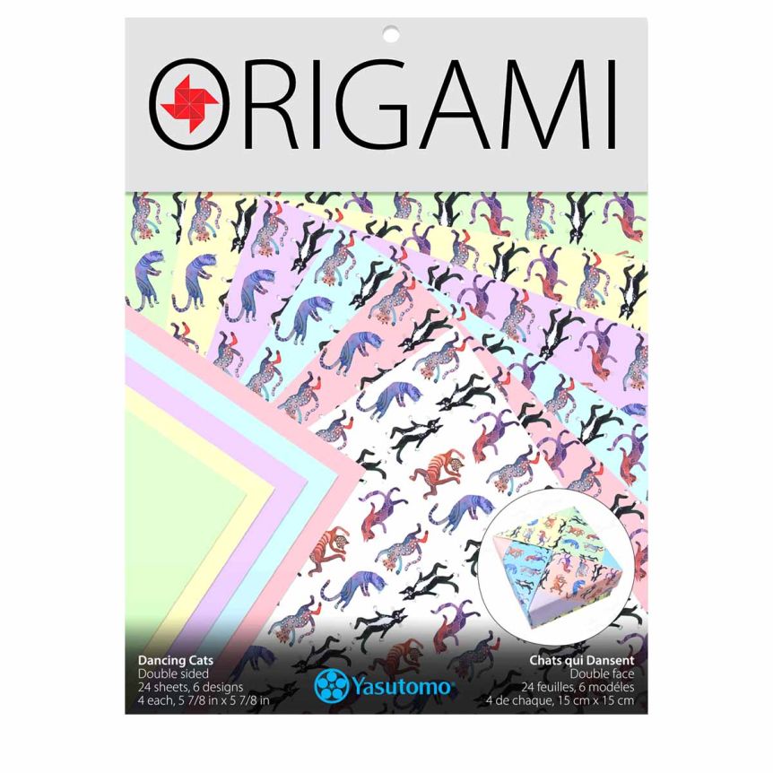 Yasutomo Origami Paper Dancing Cats 5-7/8" (Pack of 24)