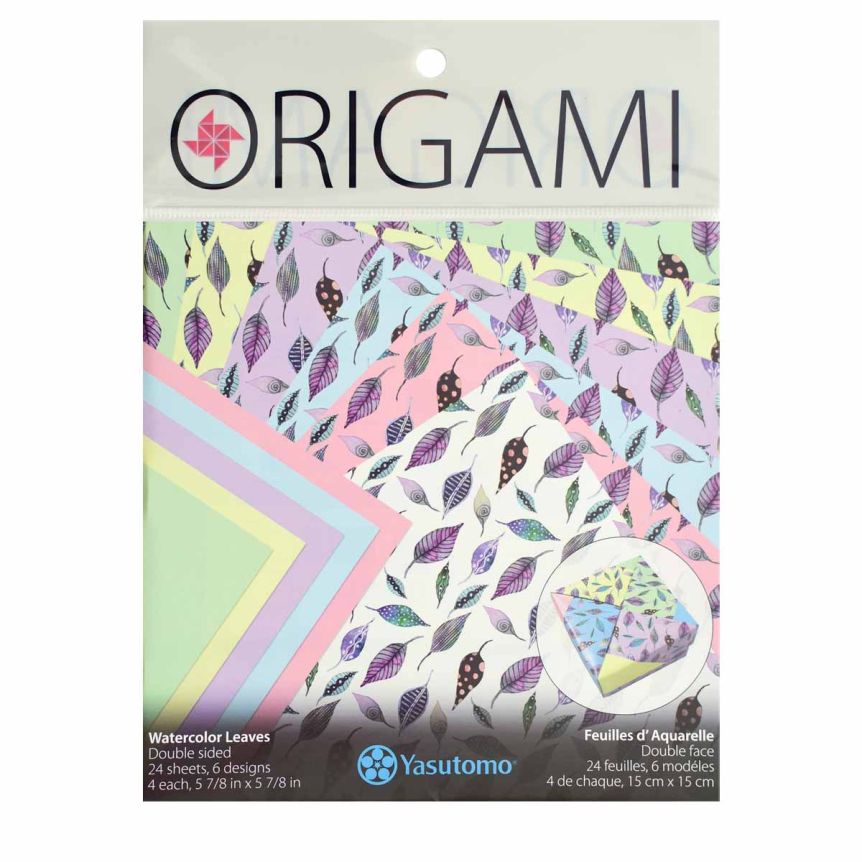 Yasutomo Origami Paper Watercolor Leaves 5-7/8" (Pack of 24)