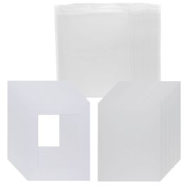 Mat Board Center, Pack of 25, 11x14 for 8x10 - White Mats, Clear Bags,  Backing Boards - Acid Free, 4-ply Thickness, White Core - for Pictures,  Photos