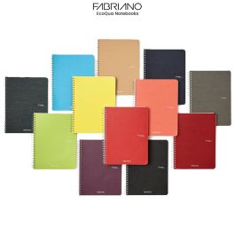 Fabriano Ecoqua Original Staple-Bound Notebook A5 Lined Wine - Wet