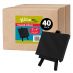 Box of 40 Ultra Mini Black Canvas 3x4 in w/ Mini Black Easel Set