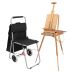 Artcomber Black Portable Art Chair & Grand Luxe Full French Easel, Deluxe Combo Set