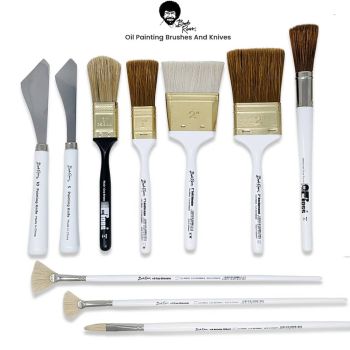Bob Ross Landscape Series Oil Painting Natural Bristle Brushes - Assorted  Types