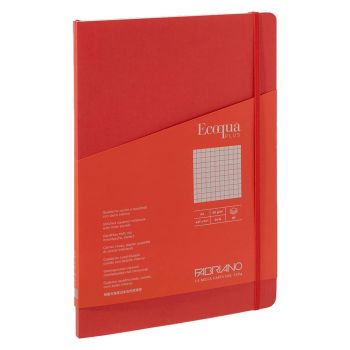 Fabriano EcoQua+ Notebook 8.3 x 11.7" Grid Stitch-Bound Red