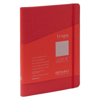 Fabriano EcoQua+ Notebook 5.8 x 8.3" Dot Grid Hidden Spiral Red