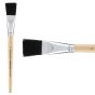 First Impressions Black Bristle Brush Short Handle, 1" Flat (Individual)