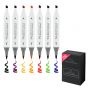 Artfinity Sketch Marker Vibrant Set of 7 + Free 24-Count Marker Storage Case