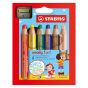 Stabilo Woody Colored Pencil Set of 6 w/ Sharpener
