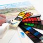 Fan-Pan Artist Watercolors Set of 42 Colors with Sponge & Water Brush