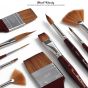 Mimik Kolinsky Synthetic Sable Short Handle Brush Set of 7 w/ Aqua Tote