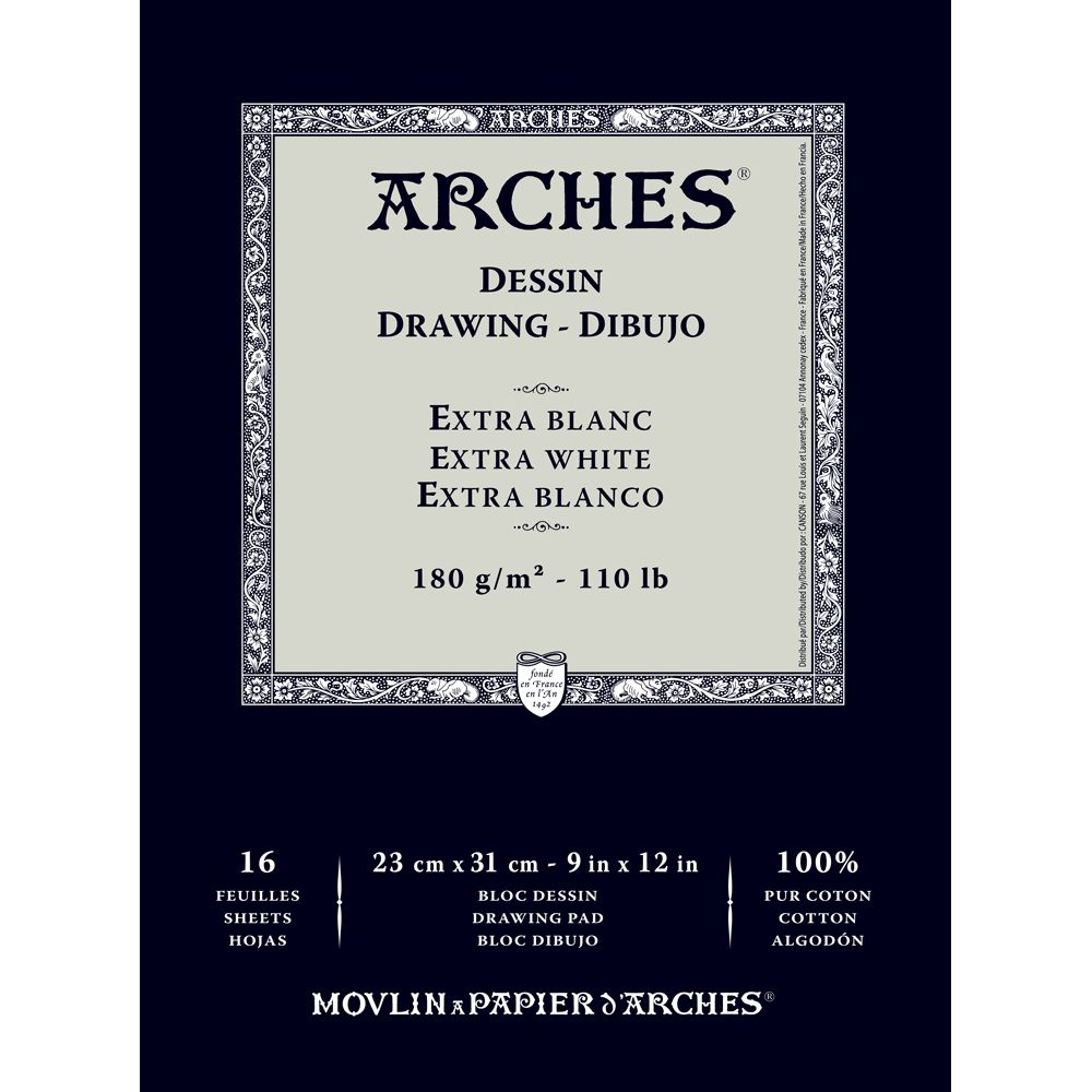 Arches Drawing Pad Extra White 10x14