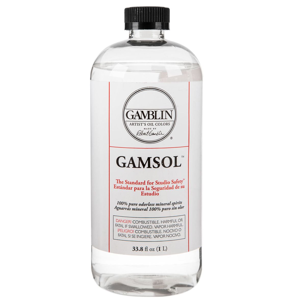 Gamblin Gamsol Odorless Mineral Spirits 16 Oz Bottle
