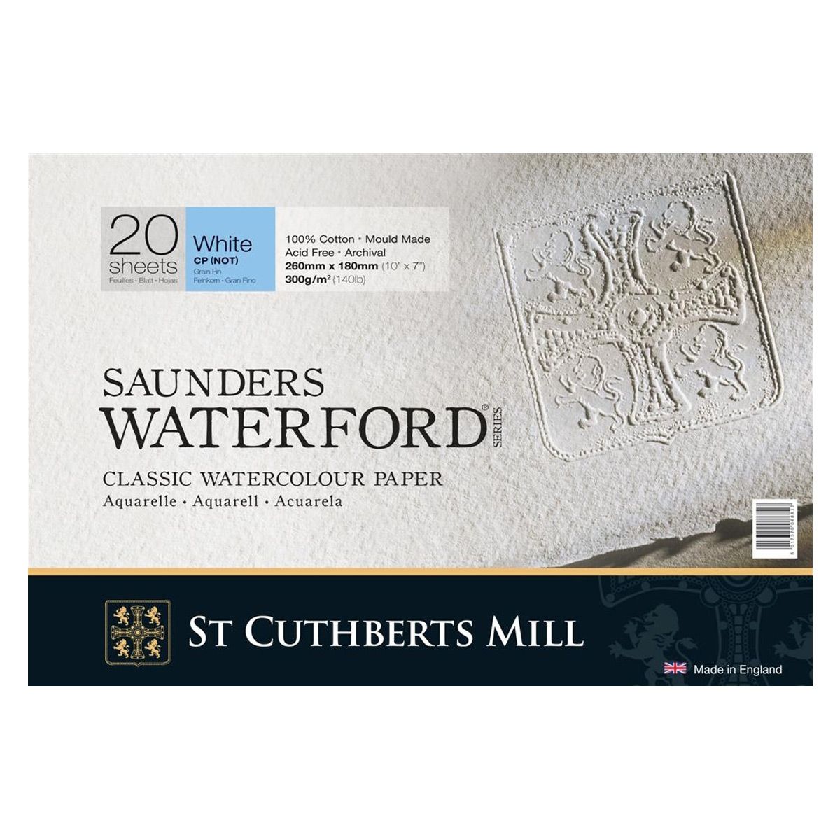 Saunders Waterford Block 300gsm 20 Sheets - 7x10inch / CP