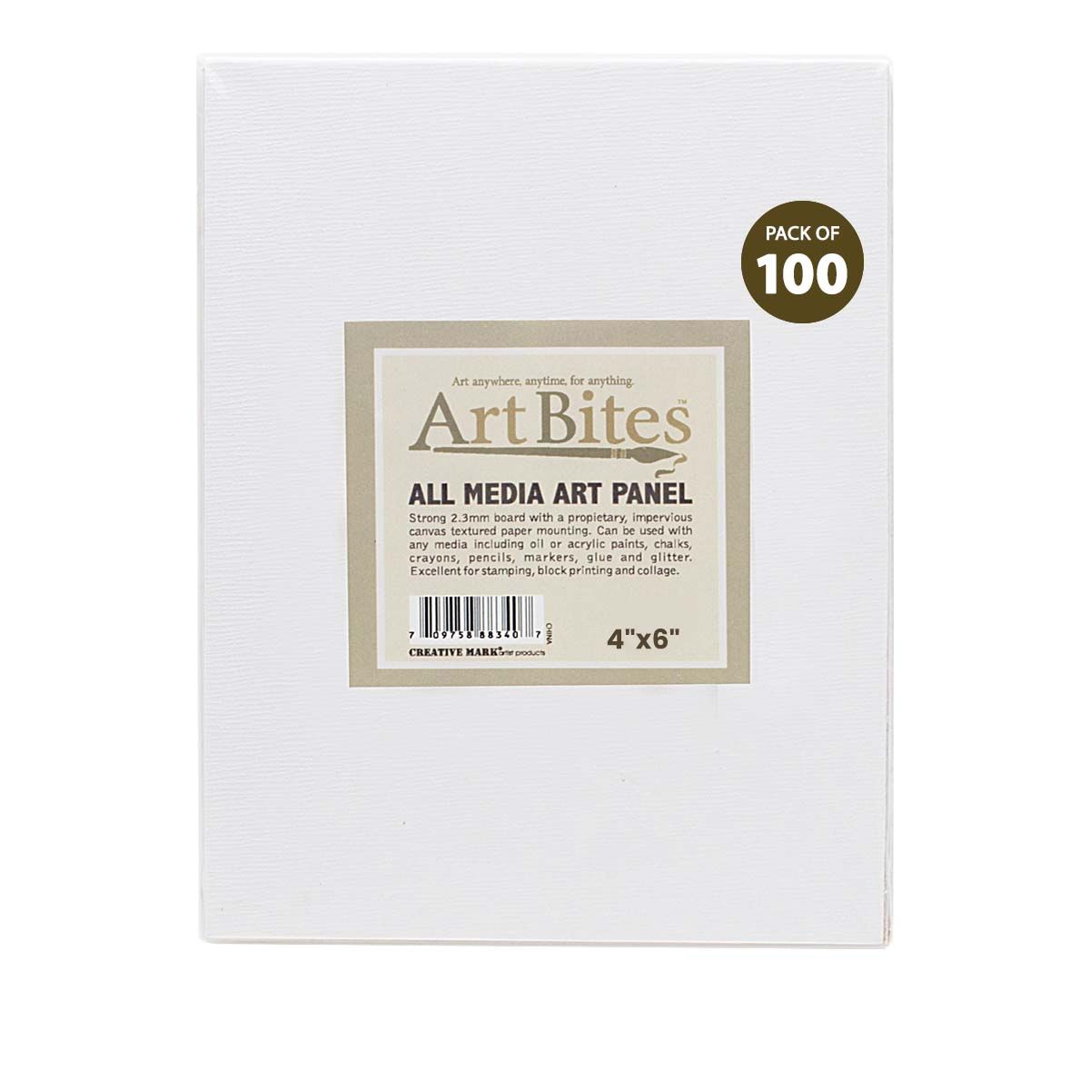 Art Bites Canvas 4 x 6 Textured Board (Pack of 100)