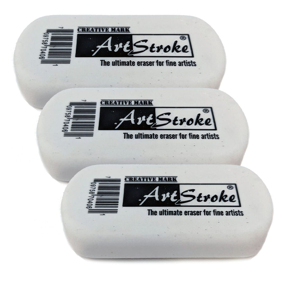 Box of 3, Creative Mark ArtStroke Fine Art Eraser - White