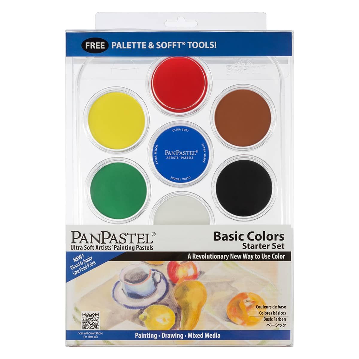 PanPastel™ Artists' Pastels - Mixed Media Kit I, Set of 7 with Palette