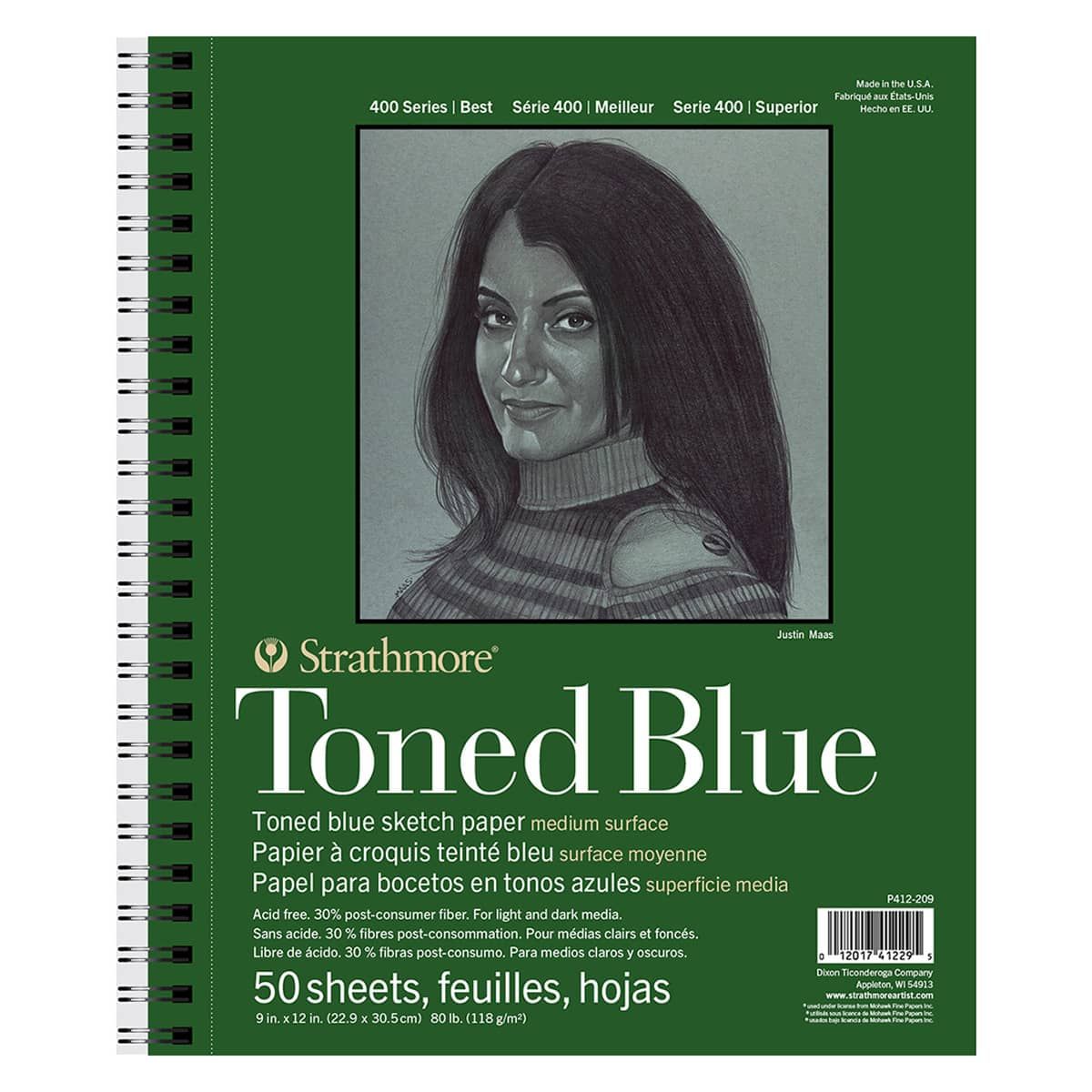 Strathmore Recycled Toned Sketch Pad 400 Series - 9x12 Blue (50 Sheets)