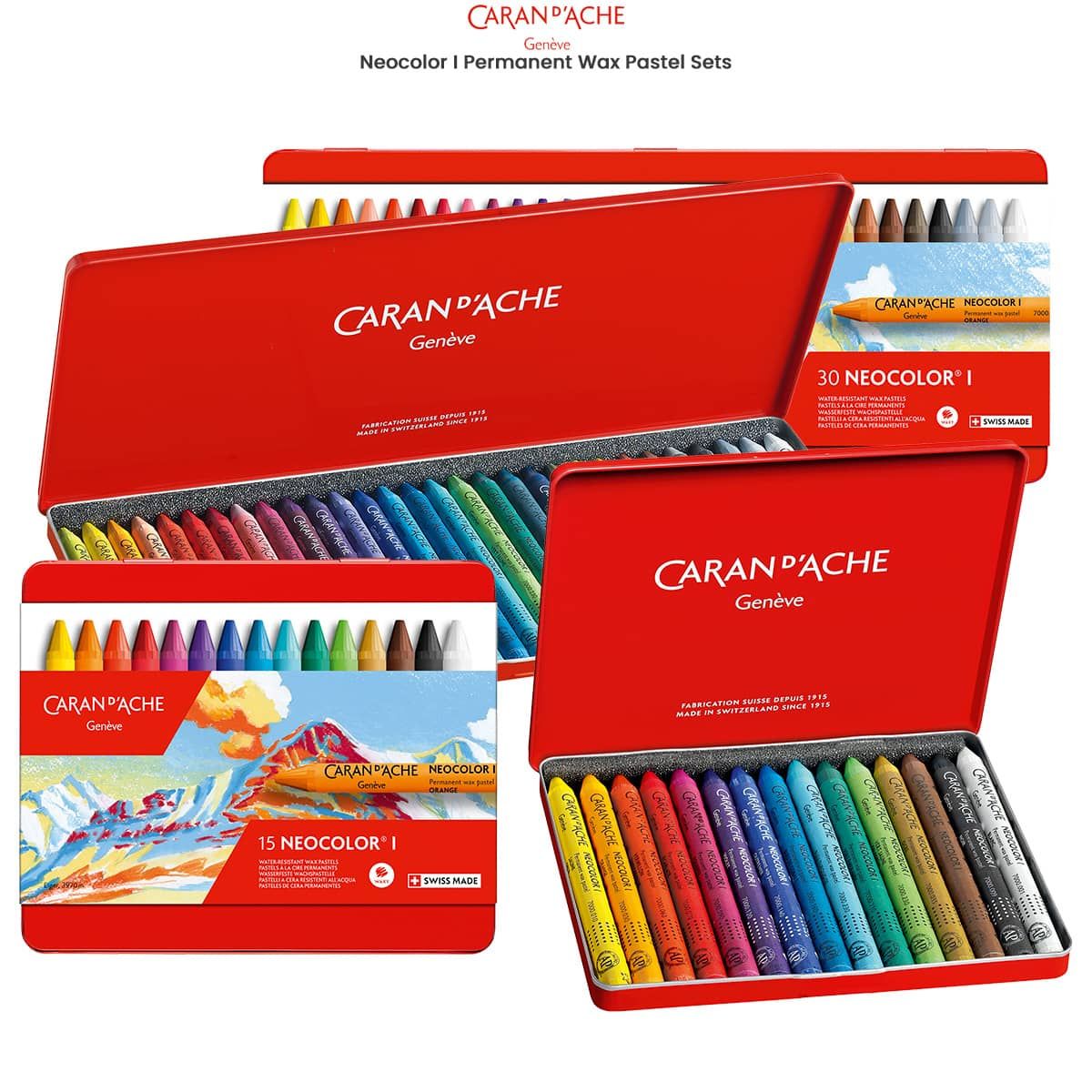 Caran d'Ache Neocolor I Set of 10 Metallic Wax Oil Crayons Pastels