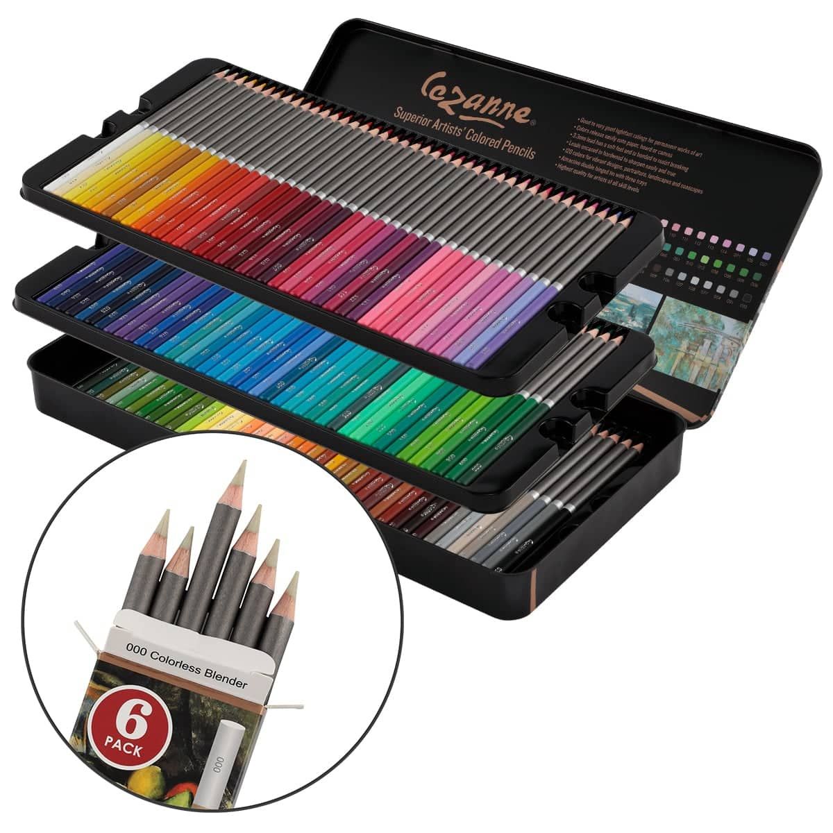 JERRY'S ARTARAMA 120 Watercolor Pencils Set with Sharpener - Soft