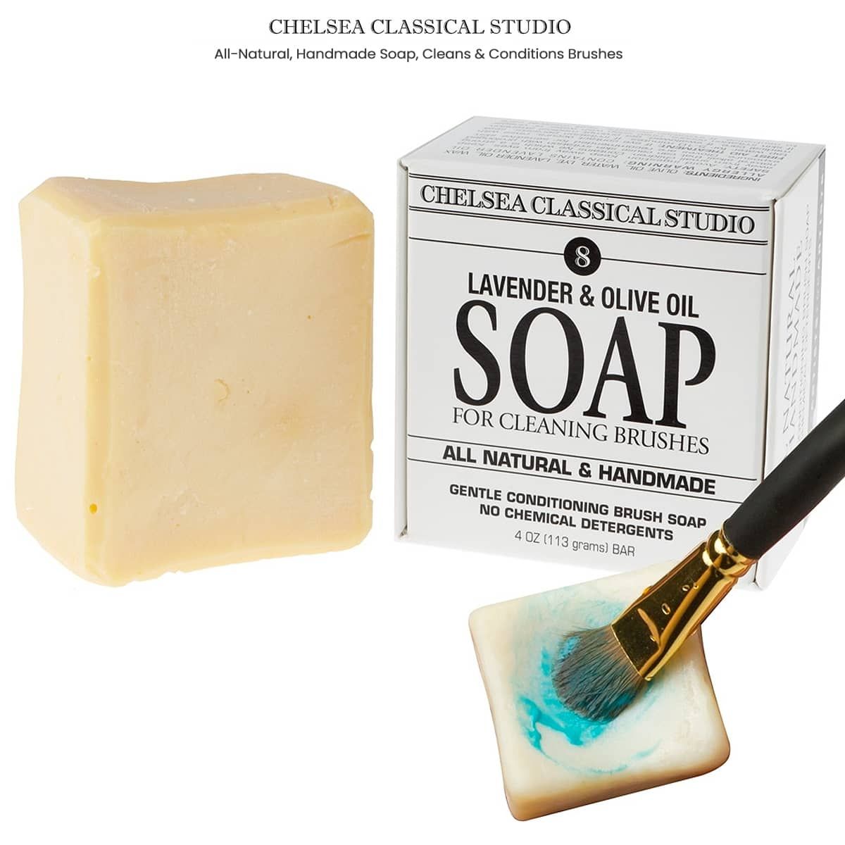 Lavender and Olive Oil Brush Soap - Chelsea Classical Studio