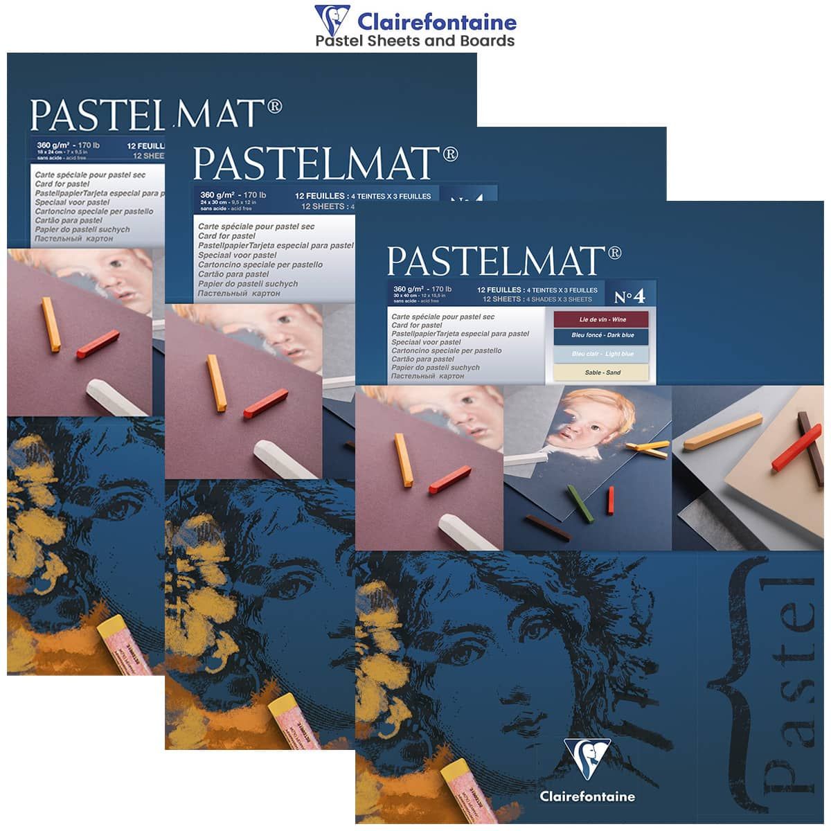 Clairefontaine : Pastelmat : Pastel Paper : Pack of 5 Sheets : 24x32cm :  Sand