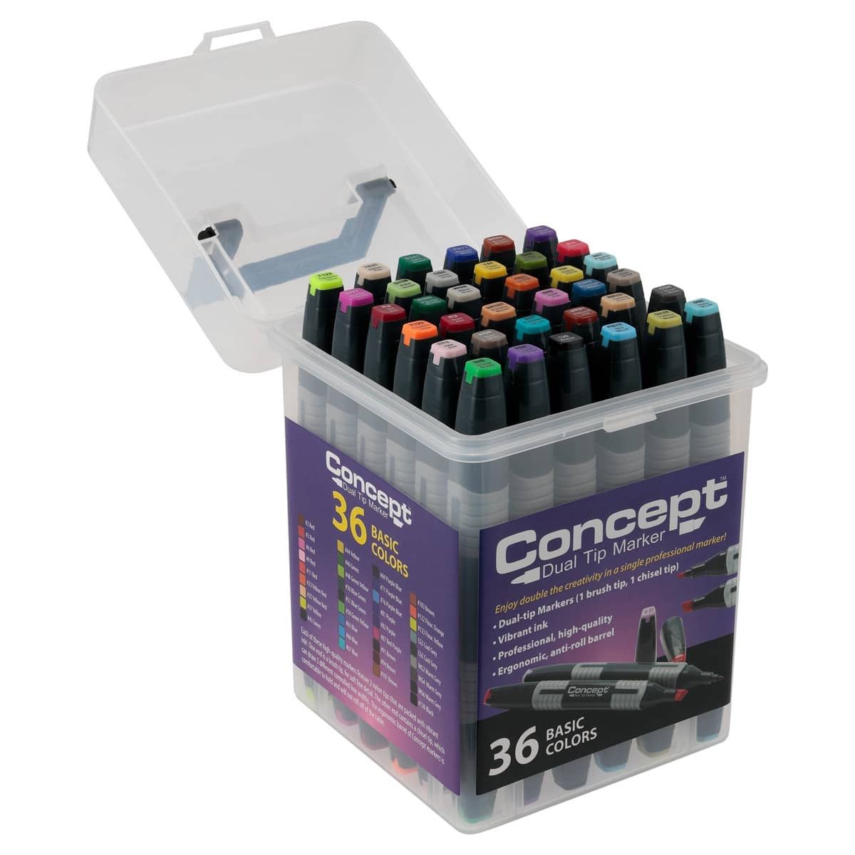 Duel Tip Alcohol Markers In Plastic Case 18