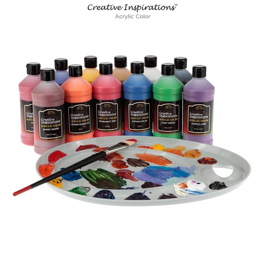Creative Inspirations Acrylic Paint - Smooth, Rich, Creamy, Free-Flowing  and Washable Paint, Metallic Rich Bronze, 500 mL Bottle