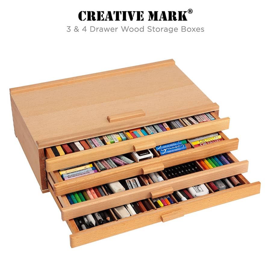 KINGART® Wooden Artist Storage Box, 6-Drawer, Designed Storage for Art  Materials, Natural Finish