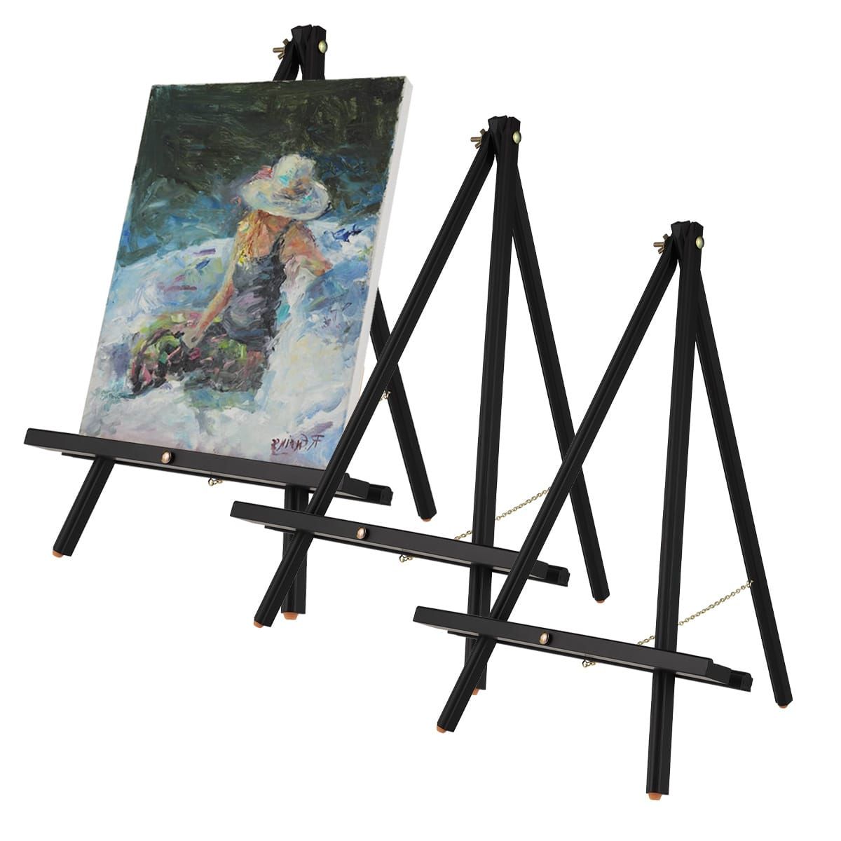  2 Pack 4 inch Decorative Plate Stands holder for display -  Black Metal Picture Stands for Display on Table Top -Trendy & Sturdy  Picture Frame Stand for Art Plate, Tablets -Book