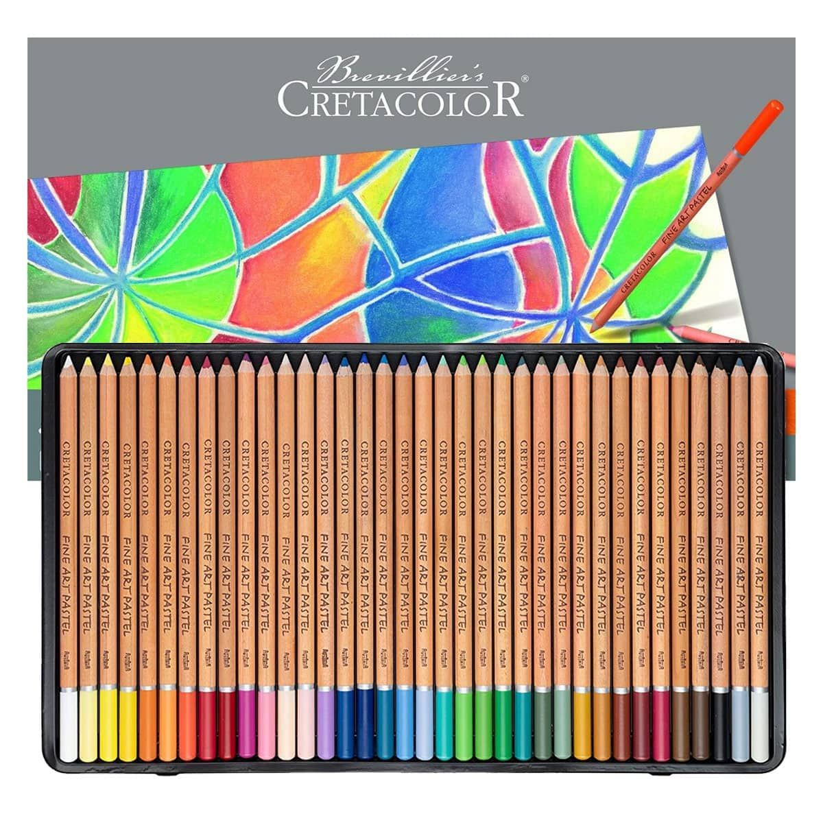 36 Pastel Pencils; Cretacolor Professional Fine Art Brilliant Pastel Pencil  Art Set; Adult Book Coloring, Sketching