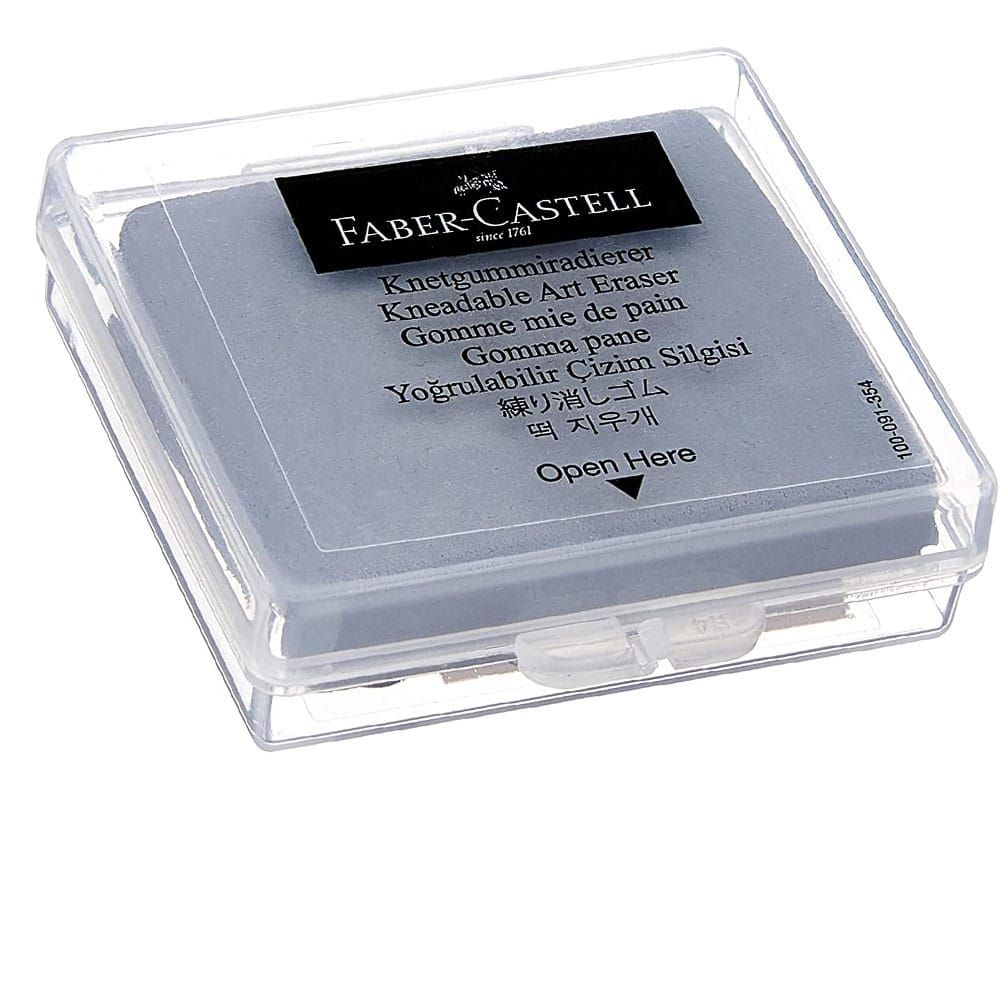 Faber-Castell Kneaded Eraser, Grey with Case, 1.93 x 1.93in