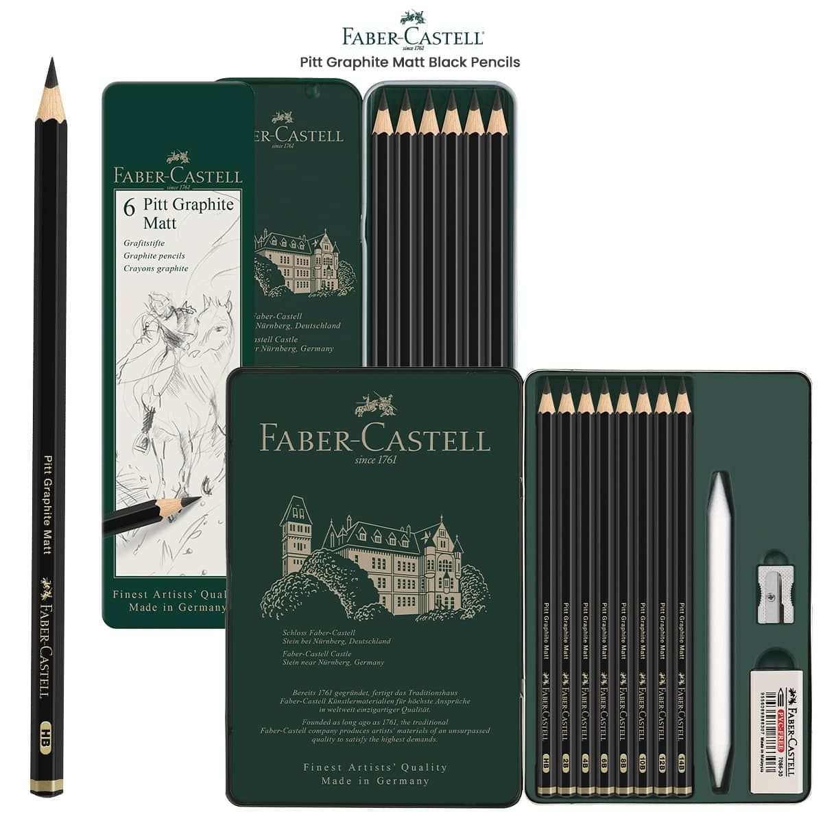Faber-Castell Pencils, Castell 9000 Artist graphite pencils, 4B black lead  Pencil for drawing, sketch, shading - box of 12