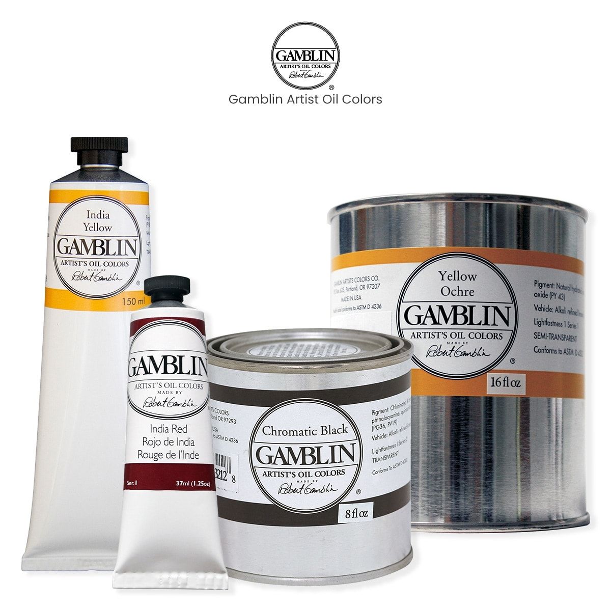 Gamblin Artist Oil Paint Set for Professionals - Earth Set - 37ml Tubes