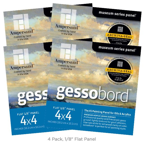 Ampersand Museum Series Gessobord Flat 4x4 4pk - Wet Paint Artists'  Materials and Framing