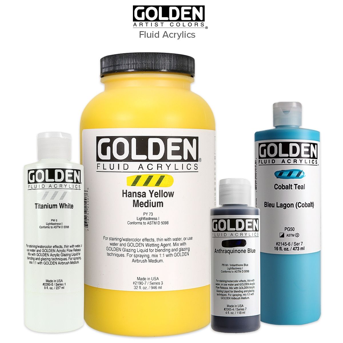 Golden : High Flow : Acrylic Paint : Airbrush Set : 6 x 30ml - Acrylic  Paint Sets - Art Sets - Color