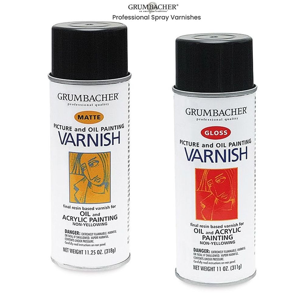  Grumbacher Barniz brillante para cuadros y pintura al óleo y  acrílica, lata de 11 onzas : Arte y Manualidades