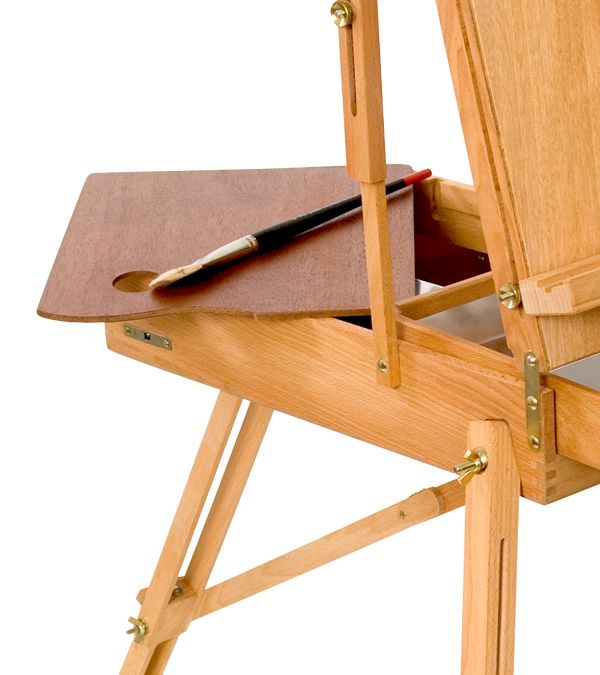 Portable Wooden French Easel with Sketchbox, Pallet, and Storage