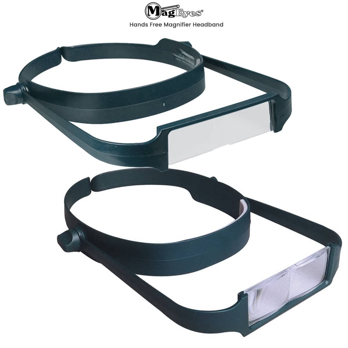Headband Magnifier Hands Free Dual LED, 5 Lenses & 1 eye Loupe