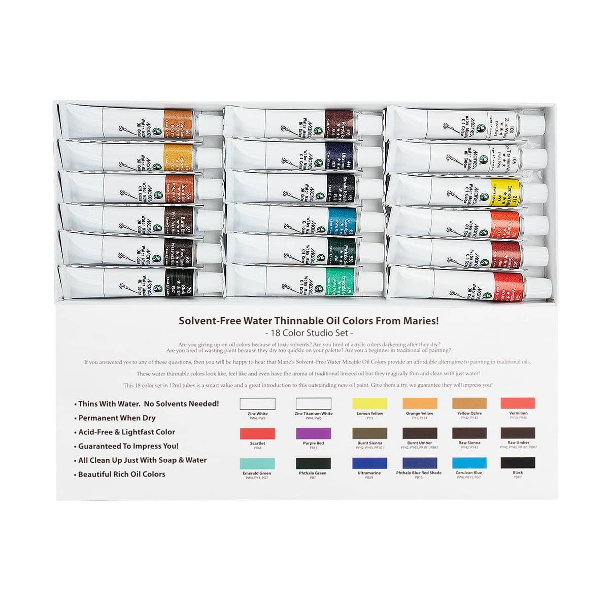 Maries 48/72/120 Colours Water Soluble/Oily Professional Coloured