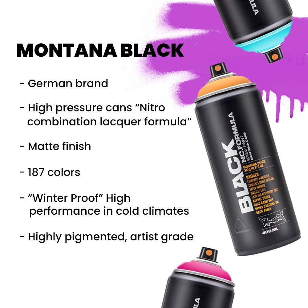 Montana BLACK Nitro-Combination Matte Lacquer Goldchrome 400ml Spray Paint