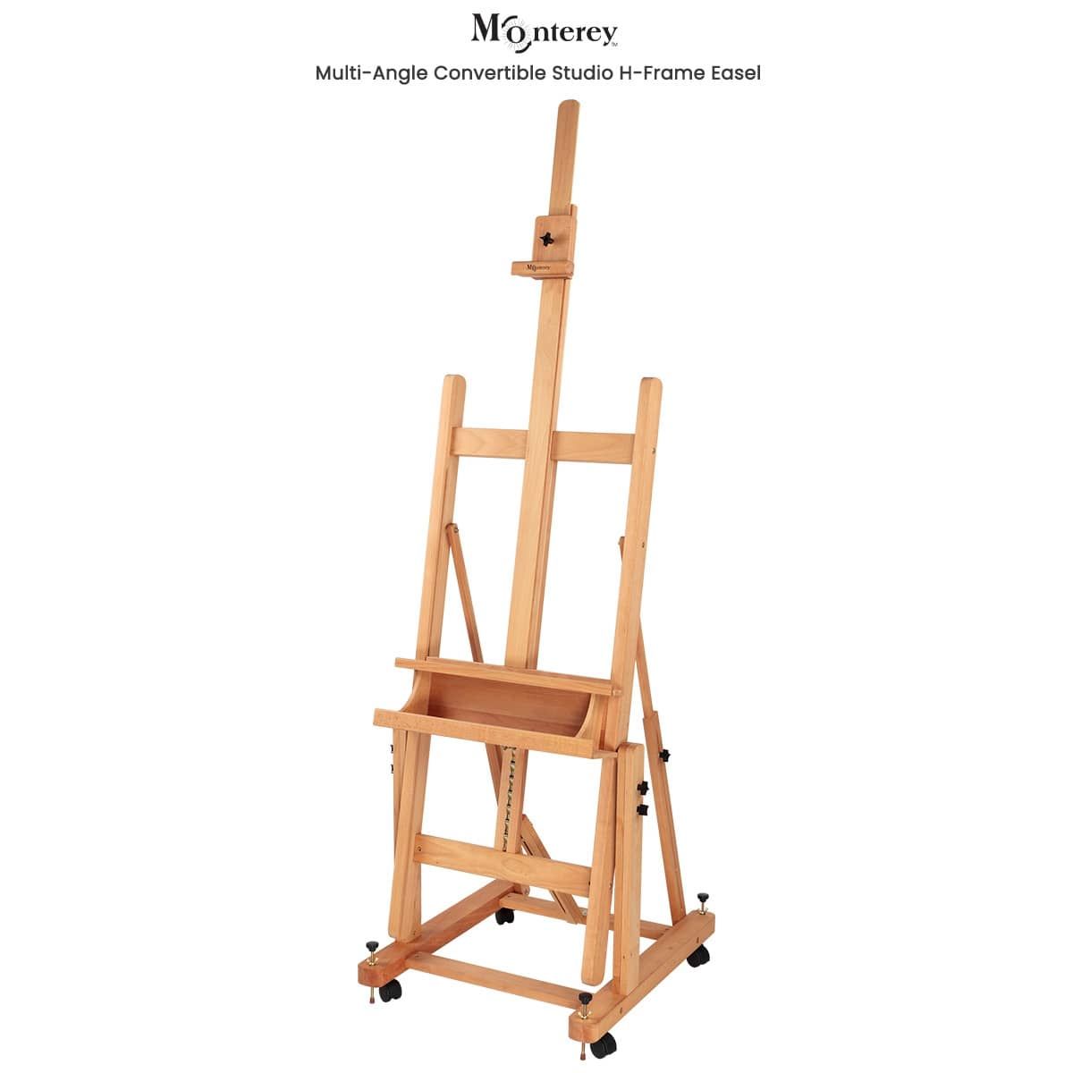 Extra Large Double Mast Wooden H-Frame Studio Floor Easel with