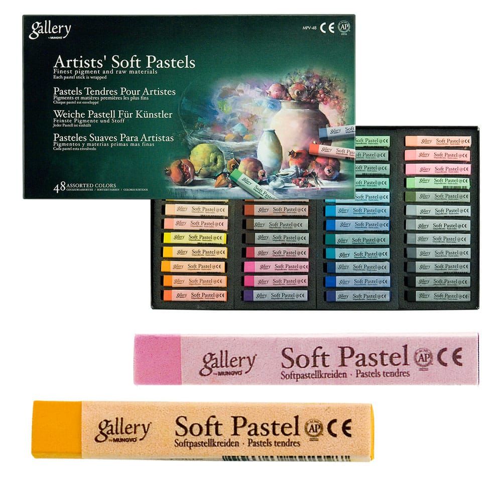 MUNGYO Gallery Soft Oil Pastels Set of 48 Count (Pack 1), Assorted